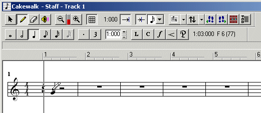 Step entry on a staff